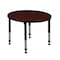Kee Round Classroom Tables, 36 W, 36 L, 23-34 H, Wood, Metal, Mahogany TB36RNDMHAPBK - alternate 1